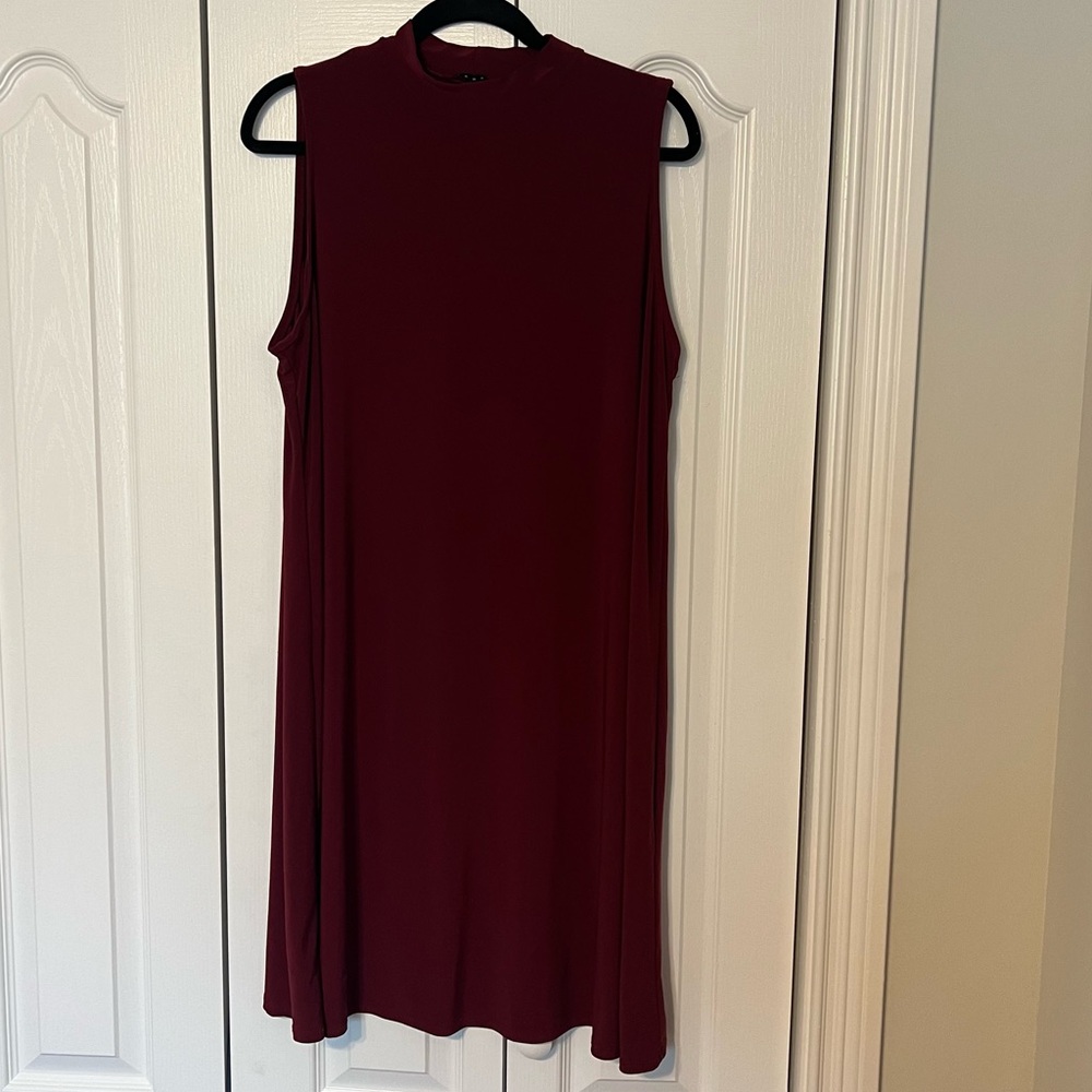 Size 16W Maroon High Neck Dress